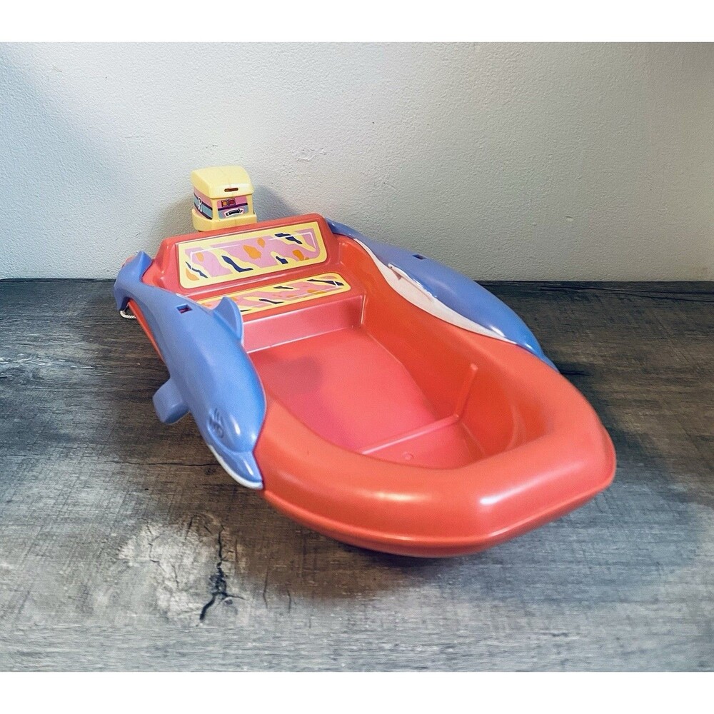 Vintage Barbie Hawaiian Fun Island Hopper Boat Dolphin Boat NO Canopy 1990 Inc